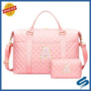 Personalized Weekender Bag with Toiletry Case, Trolley Sleeve, Waterproof Pocket